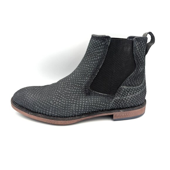 Stacy Adams Men's Size 8 Blue SUEDE Snake Skin Embossed Leather Chelsea Boots - Picture 1 of 9